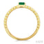 Bead Emerald Shape East-West Gemstone & Diamond Ring