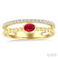 Bead Oval Shape East-West Gemstone & Diamond Ring