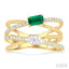 Criss Cross Gemstone & Lovebright Diamond Fashion Ring
