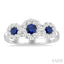 Round Shape Past Present & Future Lovebright Gemstone & Diamond Ring