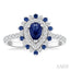 Pear Shape Gemstone & Halo Diamond Ring