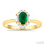 Oval Shape Gemstone & Halo Diamond Ring