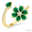Blossom Pear Shape Gemstone & Diamond Fashion Open Ring