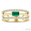 Emerald Shape East-West Gemstone & Diamond Layered Fashion Ring