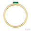 Emerald Shape East-West Gemstone & Diamond Layered Fashion Ring