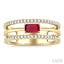 Emerald Shape East-West Gemstone & Diamond Layered Fashion Ring