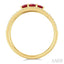 Round Shape Past Present & Future Gemstone & Diamond Layered Fashion Ring