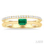 Emerald Shape East-West Gemstone & Diamond Ring