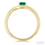 Emerald Shape East-West Gemstone & Diamond Ring