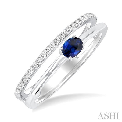 Oval Shape East-West Gemstone & Diamond Ring