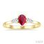 Pear Shape Gemstone & Diamond Ring