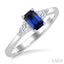 Emerald Shape Gemstone & Diamond Ring