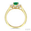 Oval Shape Gemstone & Baguette Halo Diamond Ring