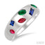 Mixed Shape Gemstone Mosaic Fashion Wide Band