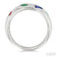 Mixed Shape Gemstone Mosaic Fashion Wide Band