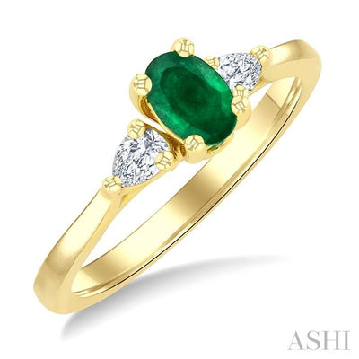Oval Shape Gemstone & Diamond Ring