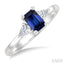 Emerald Shape Gemstone & Diamond Ring