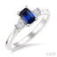 Emerald Shape Gemstone & Diamond Ring