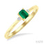 Emerald Shape Gemstone & Petite Diamond Fashion Ring