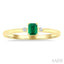 Emerald Shape Gemstone & Petite Diamond Fashion Ring