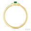 Emerald Shape Gemstone & Petite Diamond Fashion Ring