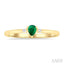 Pear Shape Gemstone & Petite Diamond Fashion Ring
