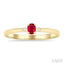 Oval Shape Gemstone & Petite Diamond Fashion Ring