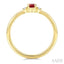 Round Shape Gemstone & Petite Diamond Fashion Ring