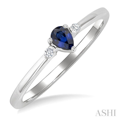 Pear Shape Gemstone & Petite Diamond Fashion Ring