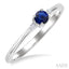 Round Shape Gemstone & Petite Diamond Fashion Ring