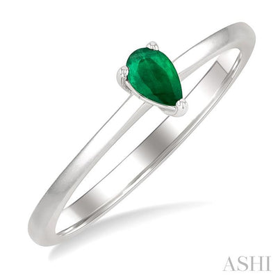 Pear Shape Gemstone Solitaire Ring