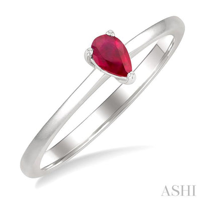 Pear Shape Gemstone Solitaire Ring