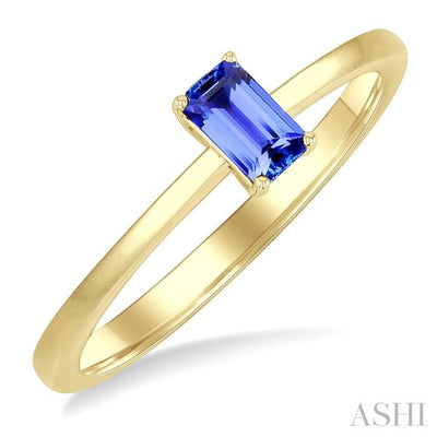Emerald Shape Gemstone Solitaire Ring