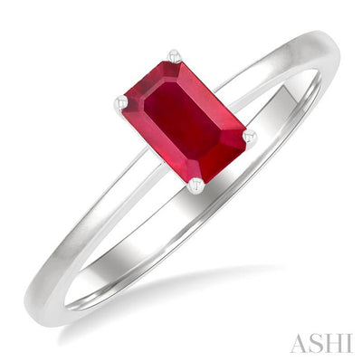 Emerald Shape Gemstone Solitaire Ring