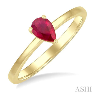 Pear Shape Gemstone Solitaire Ring