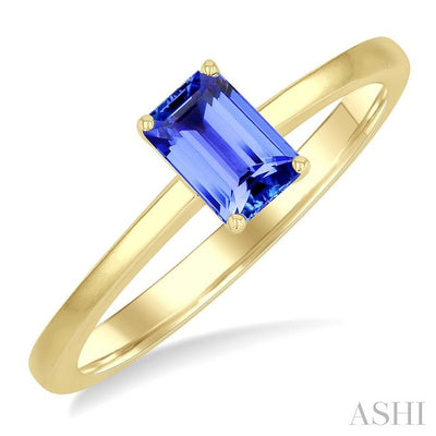 Emerald Shape Gemstone Solitaire Ring