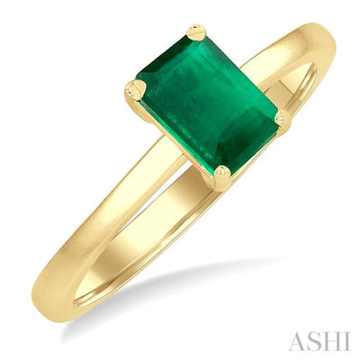 Emerald Shape Gemstone Solitaire Ring