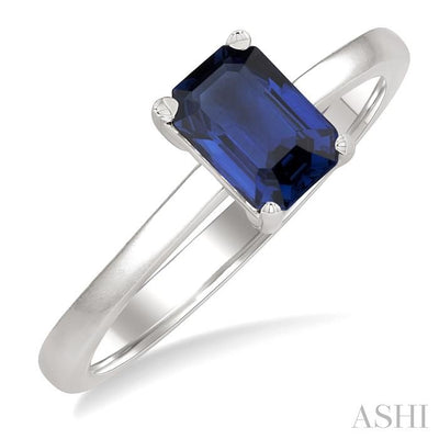 Emerald Shape Gemstone Solitaire Ring
