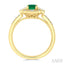 Emerald Shape Art Deco Gemstone & Diamond Fashion Ring
