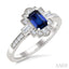 Emerald Shape Art Deco Gemstone & Diamond Fashion Ring