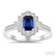 Emerald Shape Art Deco Gemstone & Diamond Fashion Ring