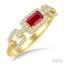 Emerald Shape Gemstone & Diamond Fashion Ring