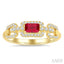 Emerald Shape Gemstone & Diamond Fashion Ring