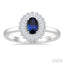 Gemstone & Halo Diamond Fashion Ring