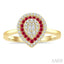 Pear Shape Gemstone & Diamond Fusion Ring