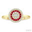 Round Shape Gemstone & Diamond Fusion Ring