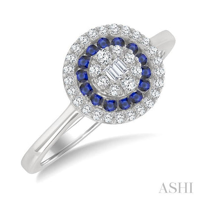Round Shape Gemstone & Diamond Fusion Ring
