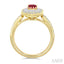 Emerald Shape Art Deco Gemstone & Halo Diamond Fashion Ring