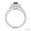 Emerald Shape Art Deco Gemstone & Halo Diamond Fashion Ring
