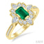 Emerald Shape Art Deco Gemstone & Diamond Fashion Ring